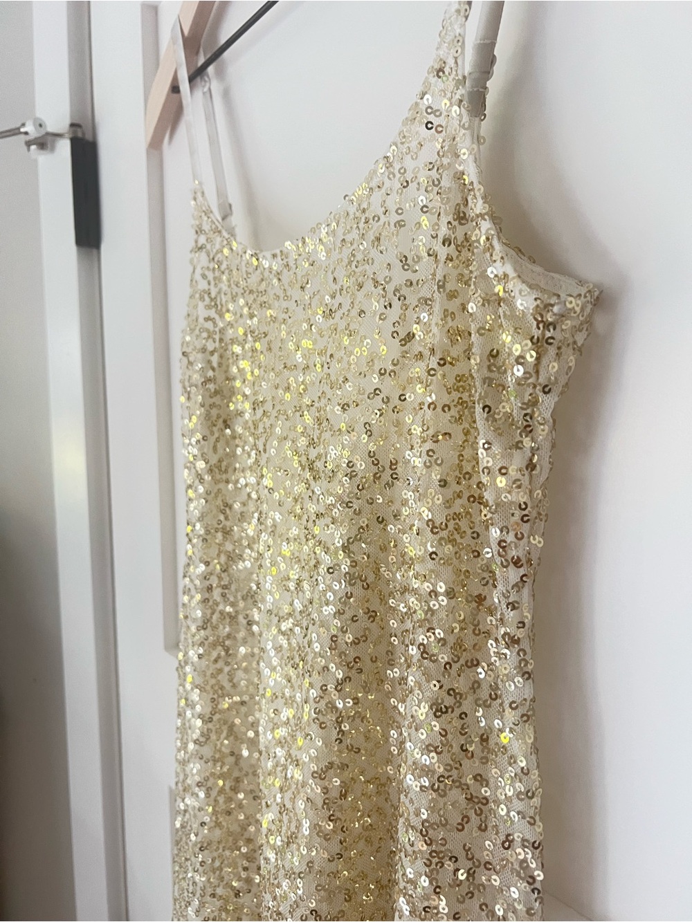 FREE PEOPLE INTIMATELY | Gold Sequin Cami Top Mini Slip Dress XS